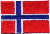 HKM APPLICATIE VLAG NOORWEGEN OPSTRIJKBAAR - 5 STUKS. 8.5 X 6 CM.
