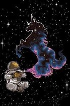 Astronaut Rubs a Wonder Lamp and a Unicorn Appears