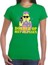 Fout paas t-shirt groen  donder op met je Pasen voor dames XS