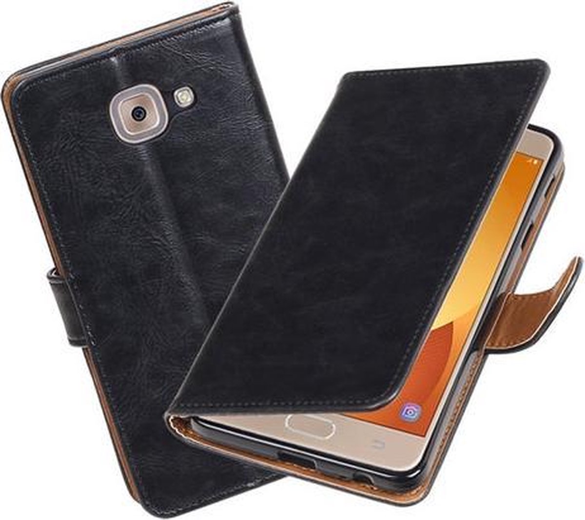 BestCases.nl Samsung Galaxy J7 Max Pull-Up booktype hoesje Zwart