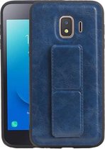 Grip Stand Hardcase Backcover voor Samsung Galaxy J2 Core Blauw