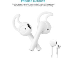 KELERINO. Anti-slip siliconen earhooks / earhoox / oorhaken geschikt voor Airpods 1 & 2 - Wit