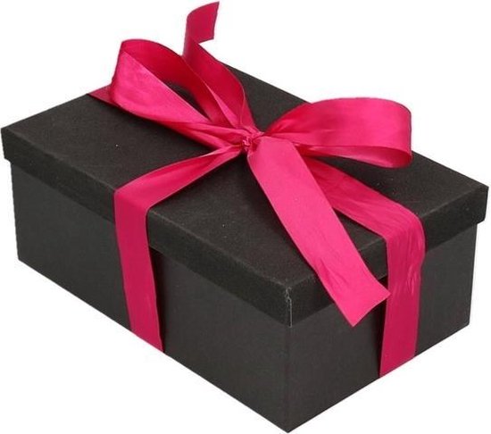 Verbinding Verwant nabootsen Cadeau gift box zwart 19 x 12 cm en fuchsia roze cadeau lint - kadodoosjes  /... | bol.com