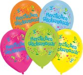 Amscan Ballonnen Herzlichen Glückwunsch 8 Stuks 25 Cm