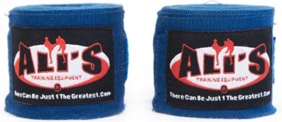 Ali's bandage bandages boksen boxing 1 paar blauwe kleur 460 cm lange - Ali's