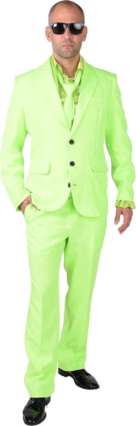 Fluor groene smoking - Kostuum heren - Carnaval kleding mannen maat M