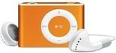 Mini MP3 speler + clip, oordopjes en kabel (tot 8 GB) - oranje
