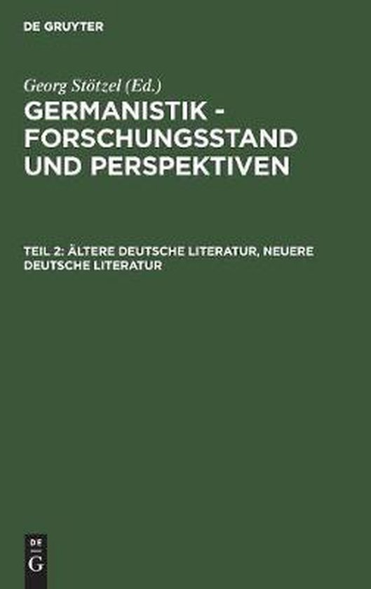 Ältere Deutsche Literatur, Neuere Deutsche Literatur | 9783110107067 ...