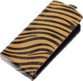 Bruin Zebra Flip case hoesje voor Apple iPhone 4 / 4S