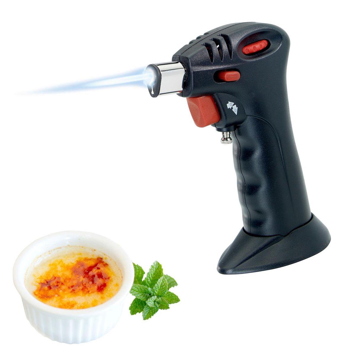 Westmark Gasbrander voor het gratineren, flamberen en karamelliseren, regelbare vlam, incl. kinderbeveiliging, kunststof/RVS, zwart, 12392280