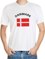 Wit t-shirt Denemarken heren 2XL