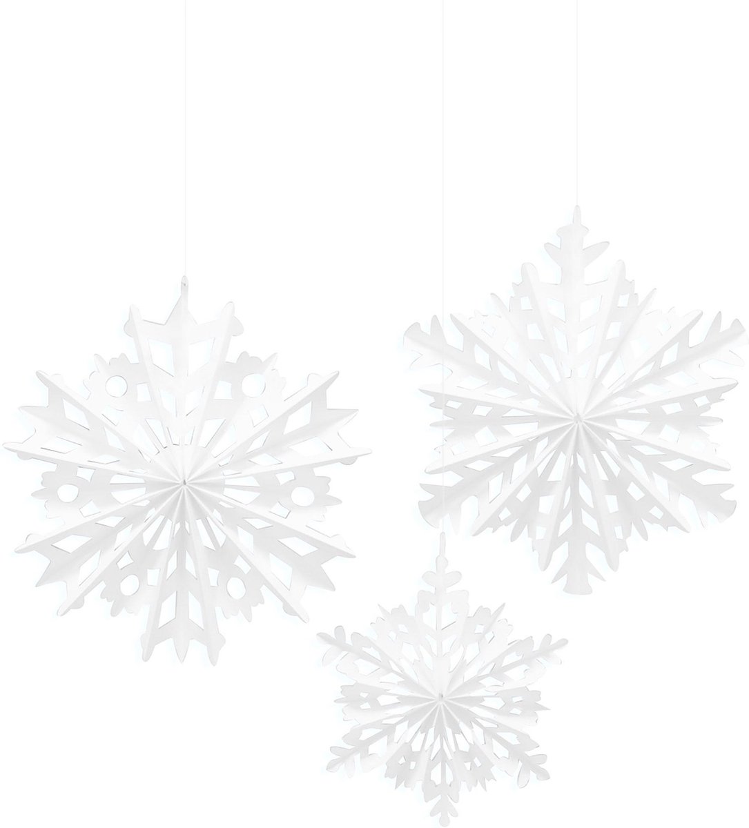 3 sneeuwvlok hangdecoraties - Feestdecoratievoorwerp