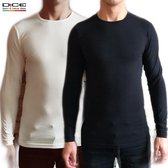 DICE 2-pack Longsleeve shirt ronde hals zwart/wit maat L