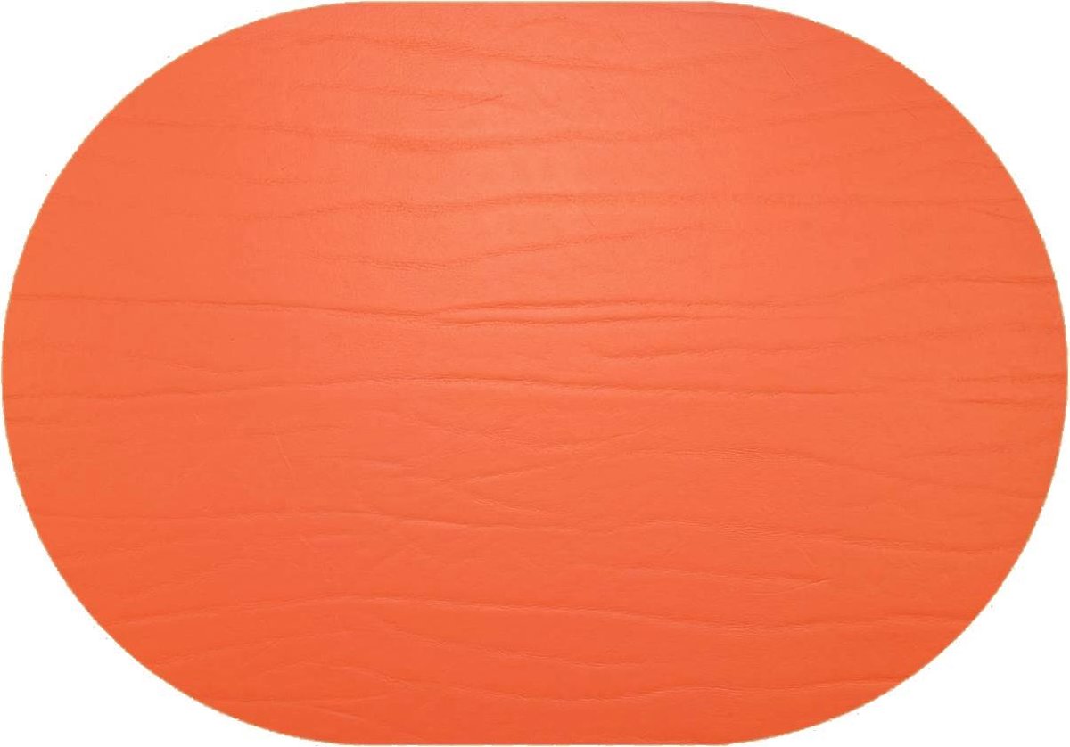 Daff Leatherixx Dumbo Placemat - Leer - Ovaal - 34 x 42 cm - Tangerine