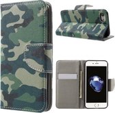 Camouflage book case wallet hoesje Iphone 7