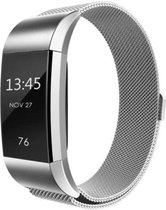 HappyStrappy. Milanees bandje - Fitbit Charge 2 - Silver - Small
