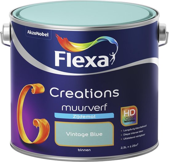 Flexa Creations - Muurverf Zijdemat - Vintage Blue - 2,5 liter
