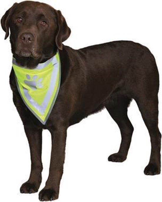 Trixie Reflecterende Bandana Geel - Hondenkleding - S/M 29-42 Cm