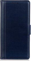 Shop4 - Oppo Reno Hoesje - Wallet Case Grain Donker Blauw