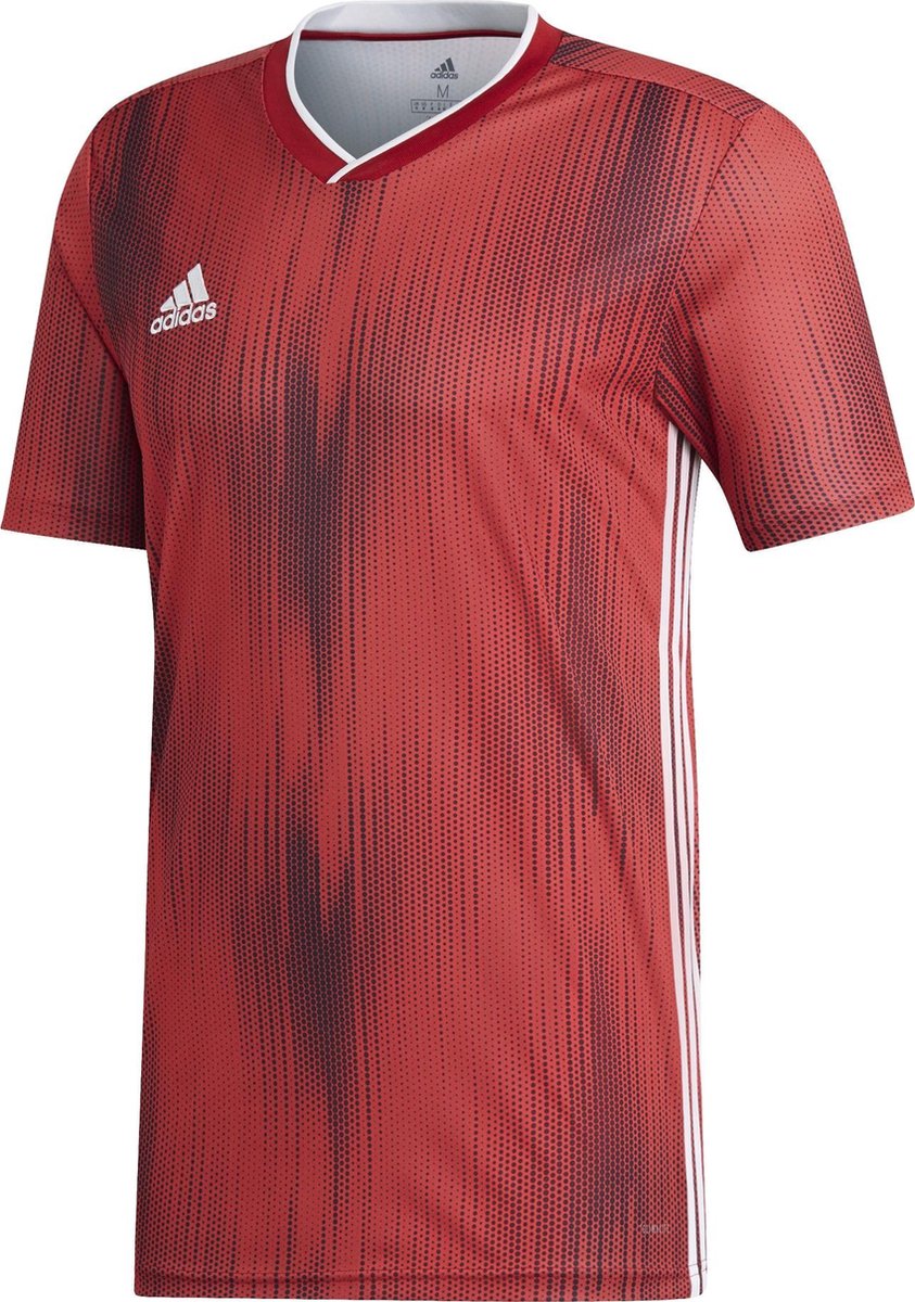 adidas Sportshirt - Maat L  - Mannen - rood/wit
