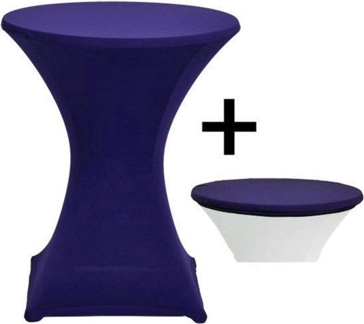 Cover Up Statafelrok Stretch - Ø80-85cm - Incl. Topcover - Paars