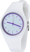 Fako® - Horloge - Siliconen - Ultra Deluxe - Wit - Uni Paars
