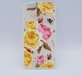 iPhone 6 – hoes, cover – TPU – yellow and pink roses