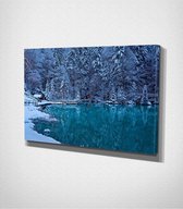 Switzerland Winter Canvas - 100 x 70 cm - Landschap - Schilderij - Canvas - Slaapkamer - Wanddecoratie  - Slaapkamer - Foto op canvas