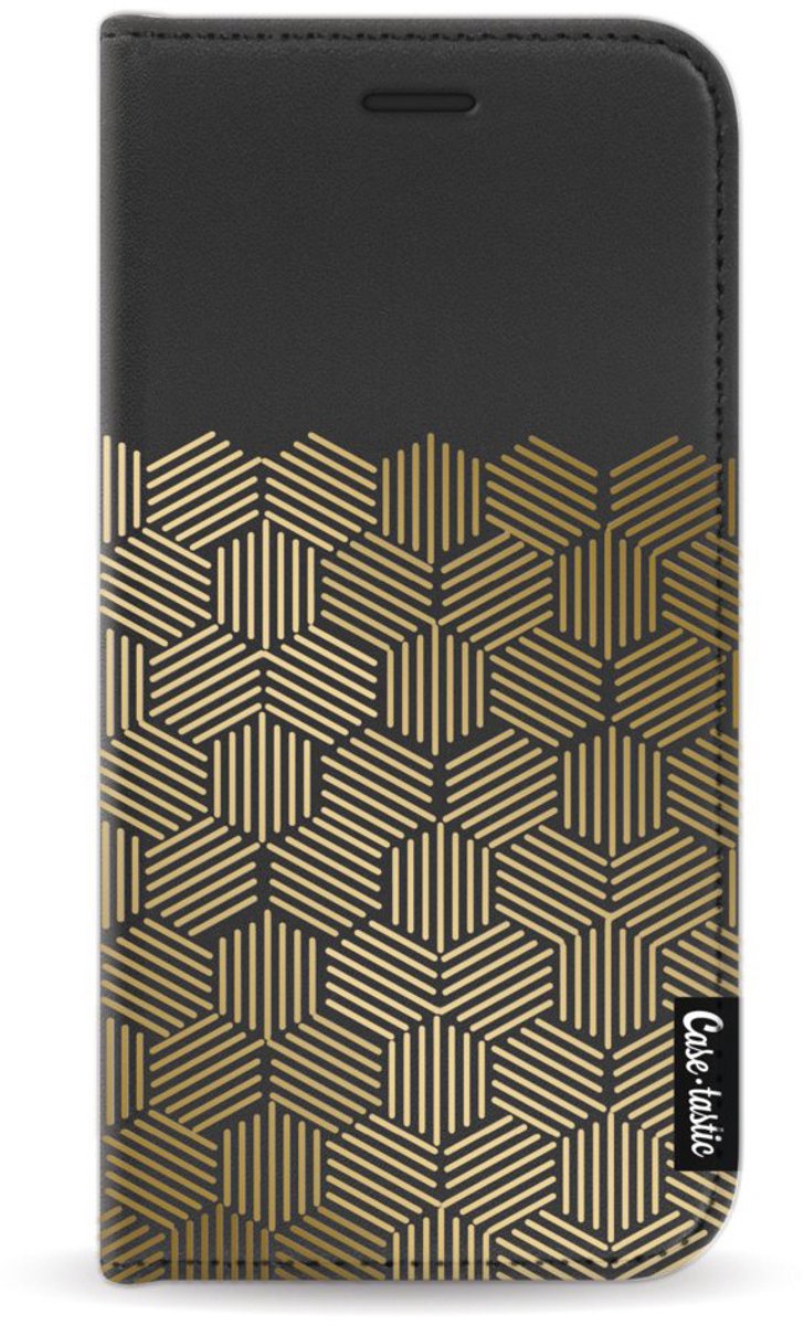 Casetastic Wallet Case Black Apple iPhone X - Golden Hexagons