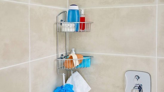 Étagère Salle De Bain 2 Paniers Tesa - Fixation Sans Perçage, Chrome, Pour Carrelage Et Autres Surfaces