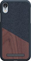 Nordic Elements Frejr backcover voor Apple iPhone XR -  Walnoot hout / donkergrijs textiel