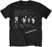 The Beatles Heren Tshirt -S- White Album Tracks Zwart