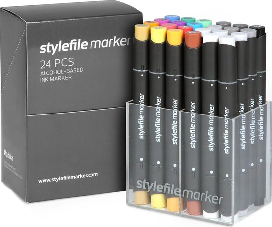Stylefile Twin Marker 24 Main A Set - Hoge kwaliteit stiften, ideaal voor  designers,... | bol.com