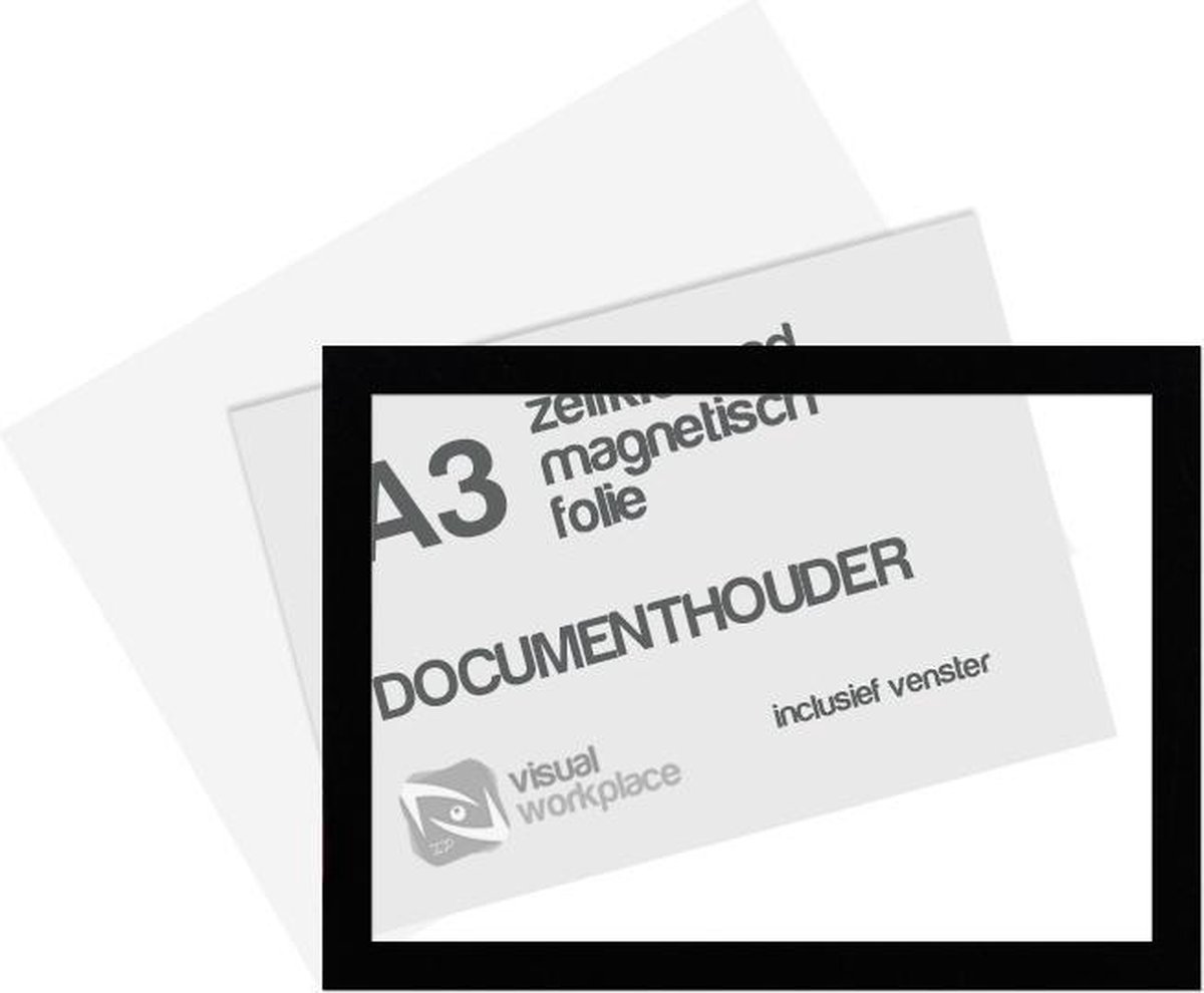 Zelfklevend magneet folie A3 (incl. magneetvenster) - Zwart
