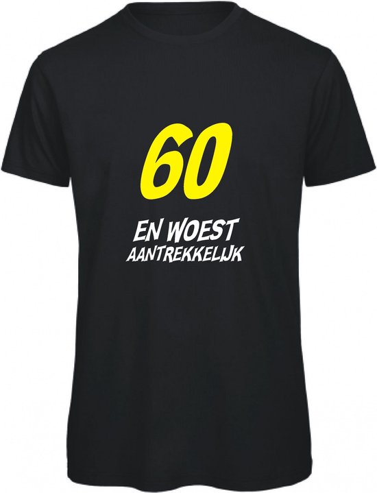 60 jaar verjaardag - T-shirt 60 en woest aantrekkelijk | L | Zwart