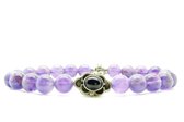 Beaddhism - Armband - Amethist - Purple - Sterling Zilver - 8 mm - 21 cm