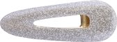 Haarspeld Zilver Glitter - Haarclip Zilver Glitter Schuifspeldje Ovaal - Haaraccessoire