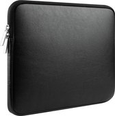 Tech Supplies | Luxe Vegan Leer Kunstlederen Laptoptas Voor de Apple Macbook Air / Pro (Retina) 13 Inch - 13.3" - Kunstleer - Zwart