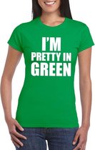 I'm pretty in green t-shirt groen dames XS