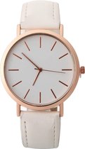 Fako® - Horloge - Rosé Goudkleurig - Ø 41mm - Wit