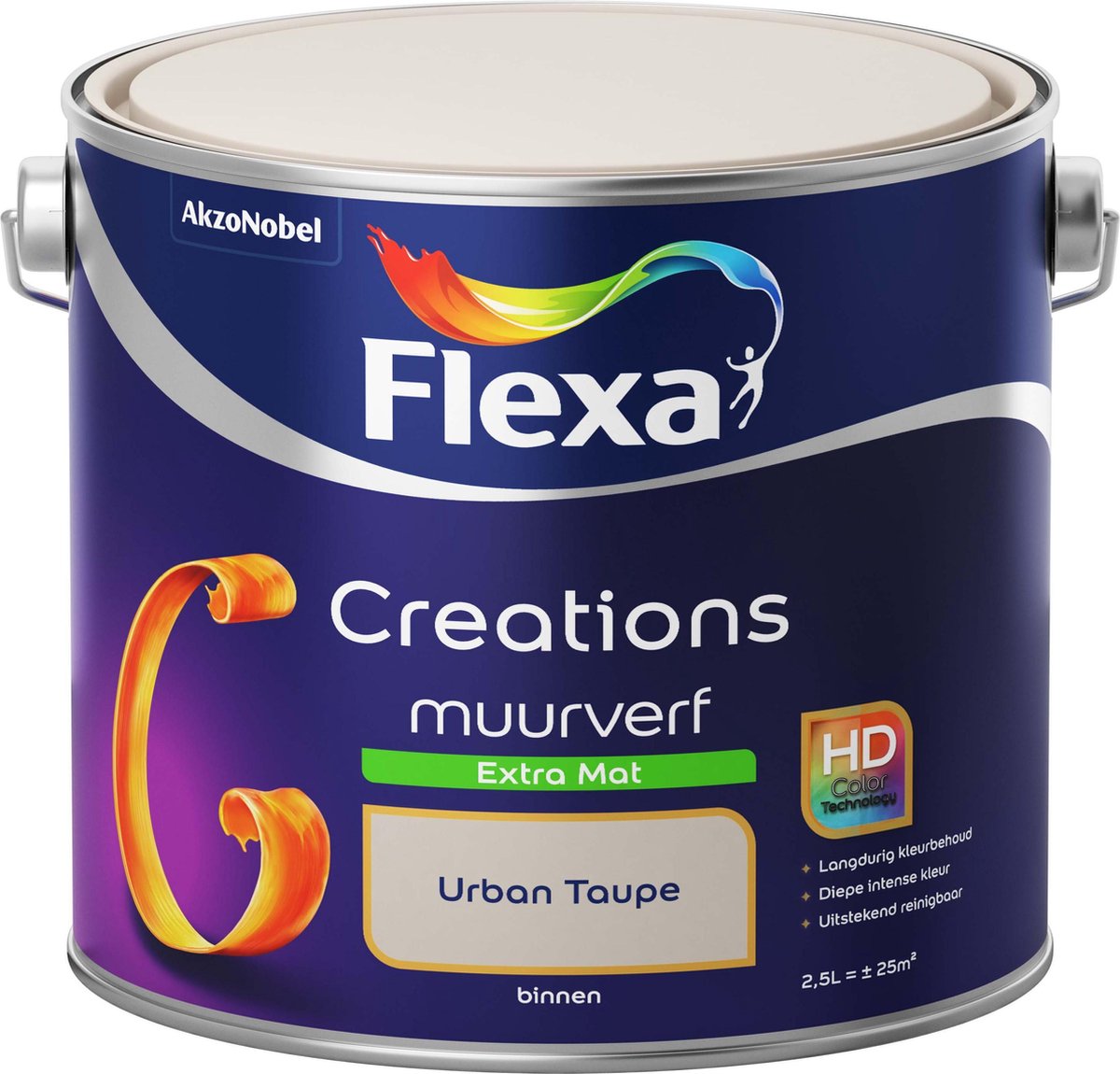 Flexa Creations - Muurverf Extra Mat - Urban Taupe - 2,5 liter - Flexa