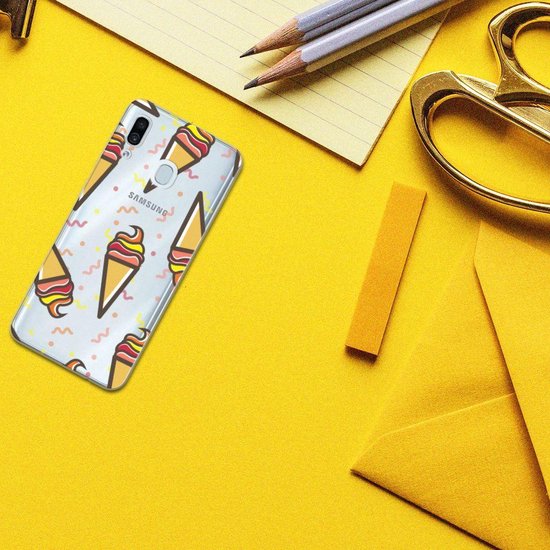 Coque Téléphone pour Samsung Galaxy A30 TPU étui Crème Glacée