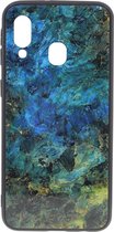Shop4 - Samsung Galaxy A20e Hoesje - Harde Back Case Marmer Kleurrijk