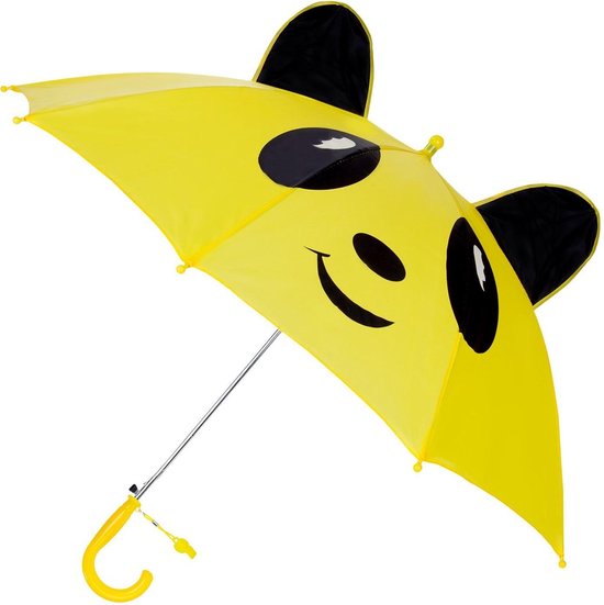 Vervolg Worstelen beroemd Leuke kinder paraplu met UV-bescherming en fluitje - Gele panda | bol.com