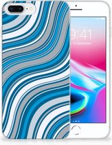 TPU Siliconen iPhone 8 Plus | 7 Plus Backcase Hoesje Design Waves Blue