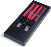 Bretels elastiek gestreept | Rood/marineblauw