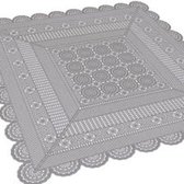 Tafelkleed - Afneembaar met vochtige doek - Vinyl Crochet 90 x 90 cm - Grijs