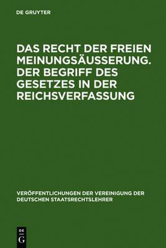 Veröffentlichungen Der Vereinigung Der Deutschen Staatsrech ... - cover