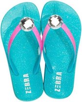 Zebra Slippers Ladies Diamant Turquoise maat 38