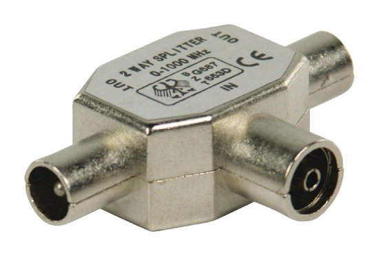 Coax-Adapter 2x Coaxconnector Male (IEC) - Coax Female (IEC) Zilver |  bol.com